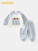 DUUDUU 2025 Korean Style Toddler Hoodie Two-Piece Autumn/Winter Set for Babies.