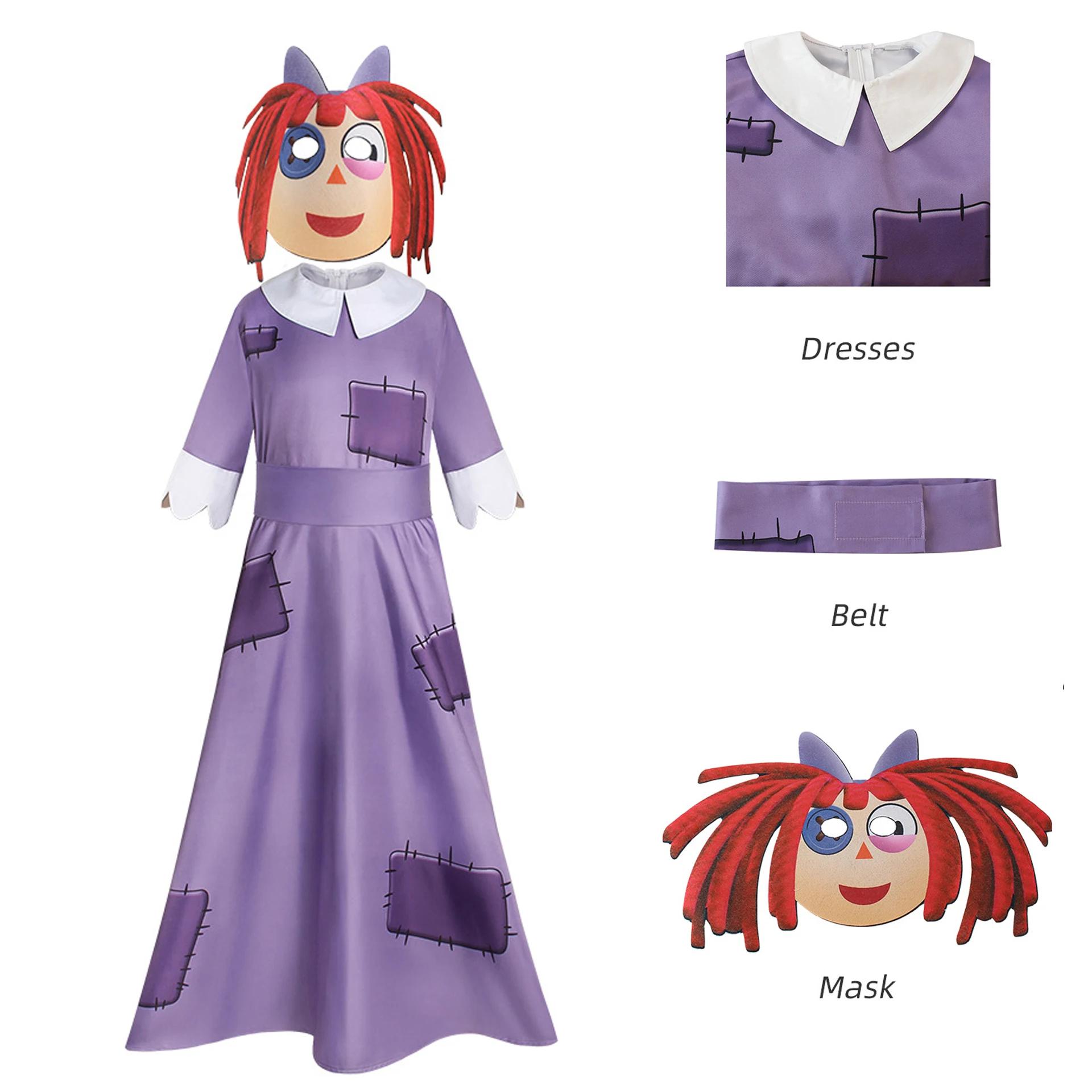 2025 Anime Geweldig Digitaal Circus Cosplay Pomni Cosplay Kostuum Halloween Ragatha Jax Caine Theater Kinderen Grappige Cosplay 120 gray
