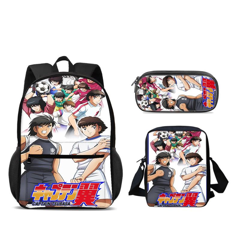 Captain Tsubasa Backpack Pen Bag Shoulder Bag 3pcs Set Versatile  Large Capacity Boy and Girl School Birthday Best Gift