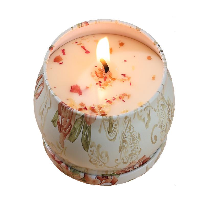 Creative Scented Soy Wax Candle Gift Box with Dried Flowers - Wedding Favor