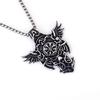 European and American Titanium Steel Pendant Men's Wings Necklace Retro Viking Compass Viking Logo Runes