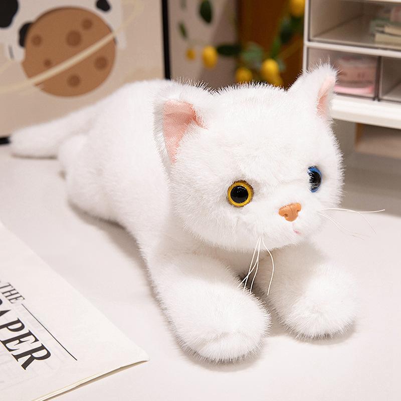 Cute Simulation Lying Down Kitten Doll Plush Toy Cat Doll Children Soothing Companion Doll