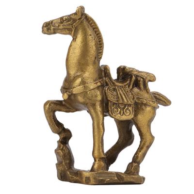 Messingstatue Pferdeform Manuell Sorgfältig Geschnitzt Retro Verarbeitung Bringt Glück Schreibtischdekoration Statue
