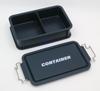 OSK CONTAINER Bento Navy with Made In Dishwasher and Microwave Stain Locking and Suitable for Small and Students Box, 750ml, Blue, Dividers, Japan,