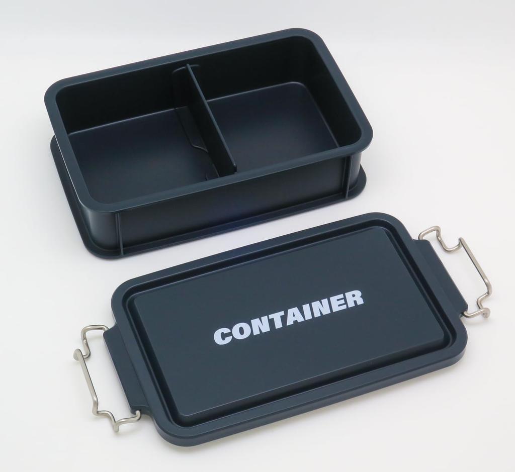 OSK CONTAINER Bento Navy with Made In Dishwasher and Microwave Stain Locking and Suitable for Small and Students Box, 750ml, Blue, Dividers, Japan,