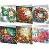 6Pcs Christmas DIY Diamond Painting Card Animals Rhinestone Painting Card Kit Diamond Daily Wish Card for Holiday Party Favors