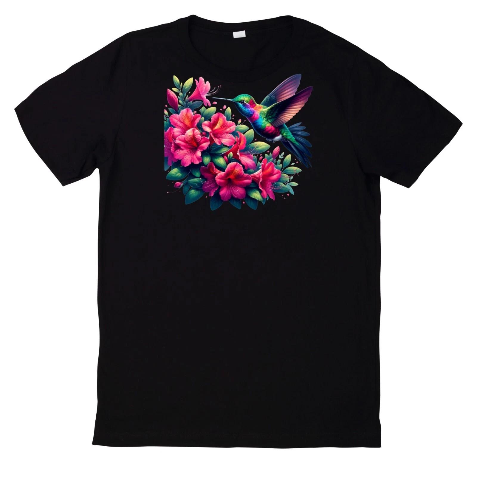 T-Shirt Buntes Kolibri mit Blumen Motiv XXXL