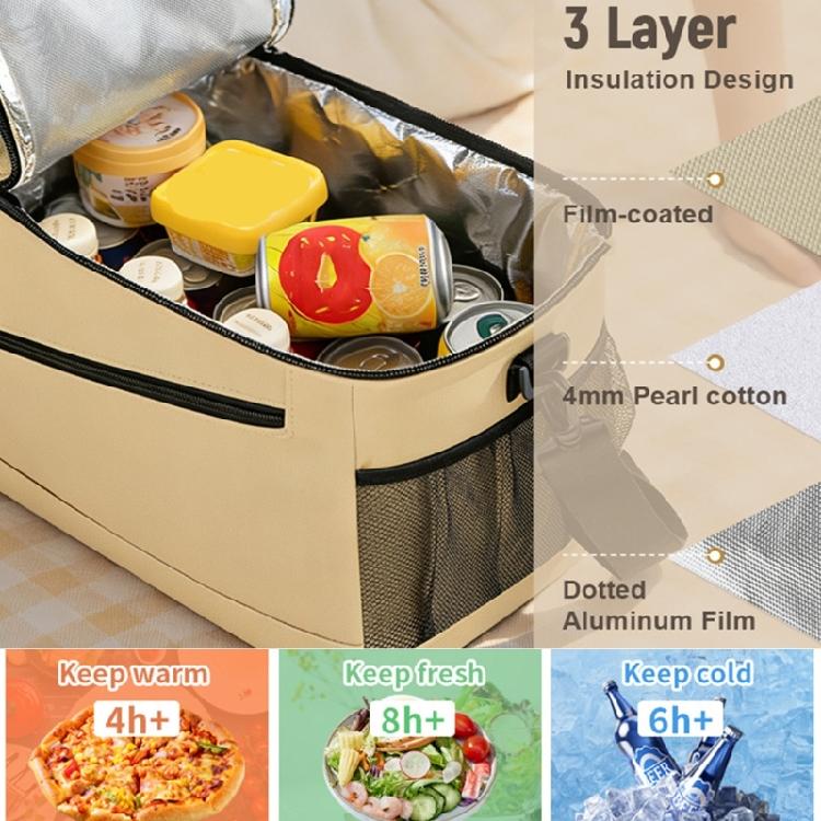 Premium Reflective Insulated Lunch Pack With LCD Panel For Hot Cold Items