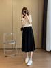 Women's Summer Wide-Leg Cropped Pants: Pear-Shaped, High Waist, Slimming, Loose Fit with Drapey Drawstring