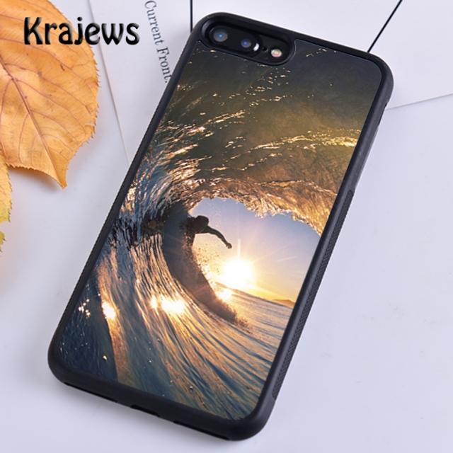 Krajews Surfing Sea Beach Surfboard Wave Phone Case For iPhone 17 Air 15 16 14 plus 11 12 13 pro max coque Shell Fundas