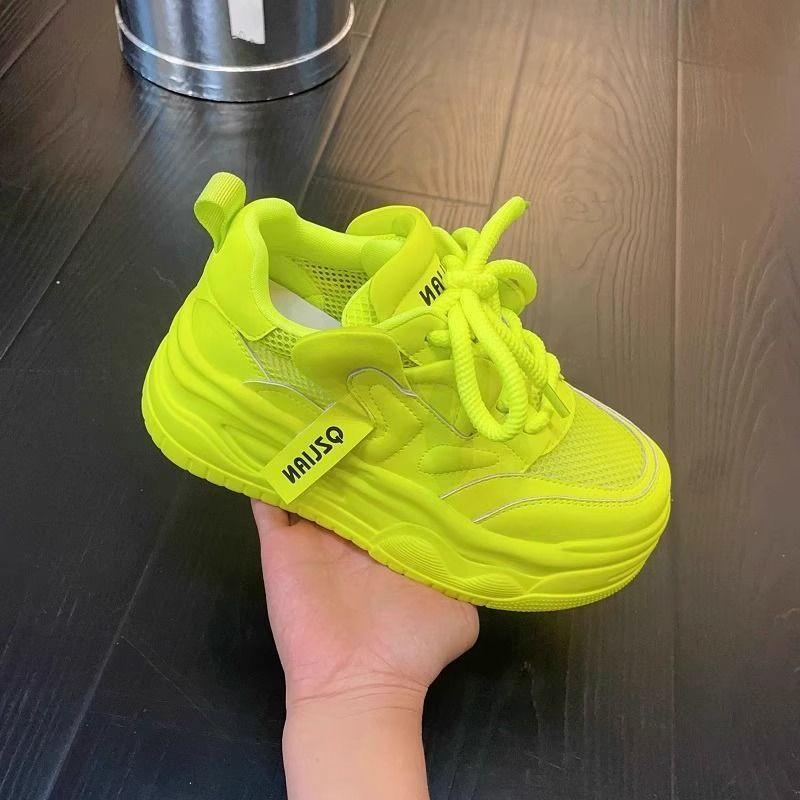 Small Height Increase Women's Summer New Super Fire Versatile Casual Board Shoes Mesh Breathable Single Shoes