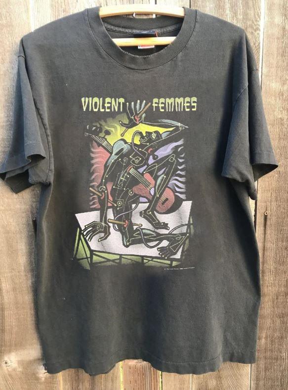 1994 Violent Femmes Rock Band Tour Graphic Charcoal Unisex Shirt KH16385 XXXXL