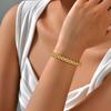 Stainless Steel Strap Chain Openable Bracelet for Women,Gold Color Waterproof Bangle Bracelets,Minimalist Jewelry Gifts