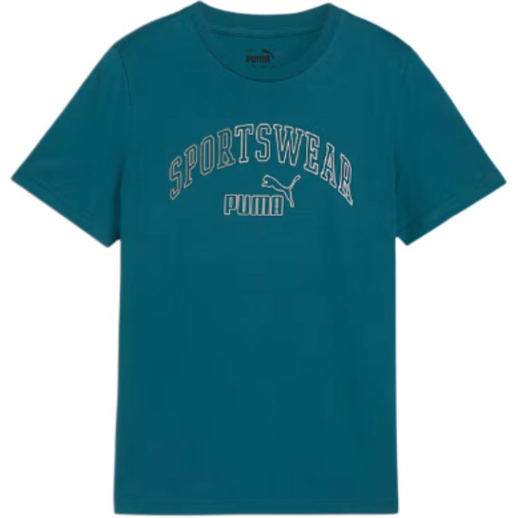 

Puma Ess+ Logo Lab Graphic Tee Ii Youth Printed Comfortable Crew Neck Short Sleeve Kids tops Cool-Green 681842-22 164