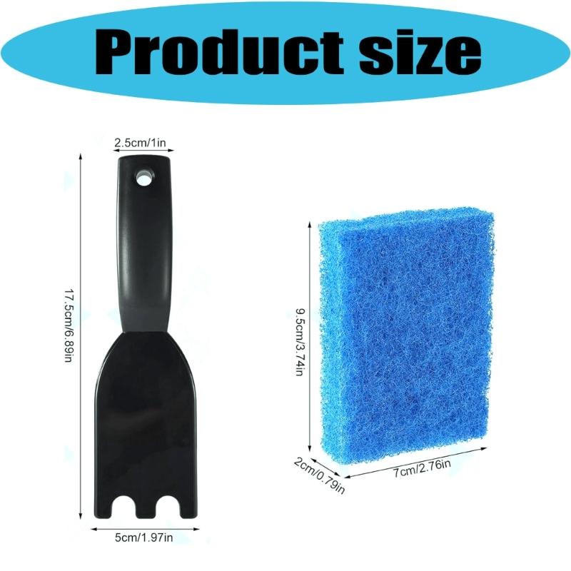 Heavy Duty Nylon Scrapers For Grills With 4 Cleaning Sponges Efficient Tool For Removing Food Residues And Greases