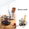 Wall-mounted Carbon Steel Chopsticks Cage Hollow Square Tableware Storage Tube Detachable Spoon Drain Rack Kitchen Storage Tools
