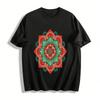 Vintage Ethnischer Stil Mandala-Print Lässiges Oberteil Reines Baumwoll-T-Shirt