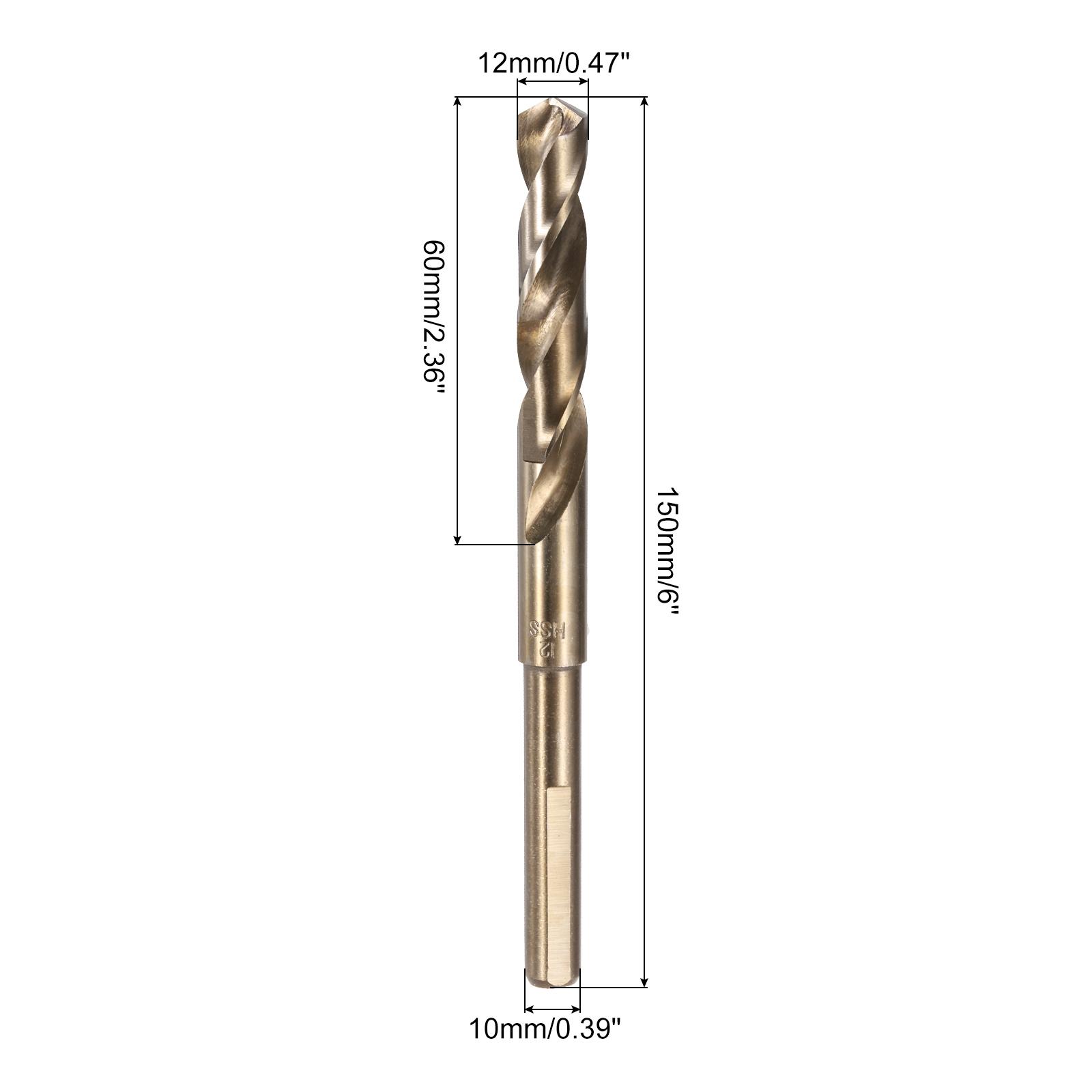 

2pcs Reduced Shank Twist Drill Bits 12/13.5/14/15.5/16mm Nitride & Titanium Coated HSS-6542