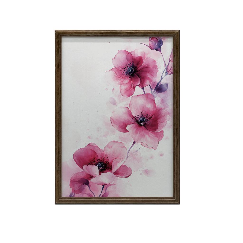 Różowe Kwiaty Na Białym Tle Różowe Kwiaty Na Białym Tle, 70X100 Cm, Bez Ramy, Płótno Premium Na Blejtramie