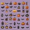 2 Styles 50 Pcs Halloween Series Sticker Decorative Gift DIY Scrapbooking Collage Materials Creative Stationery Background Paper