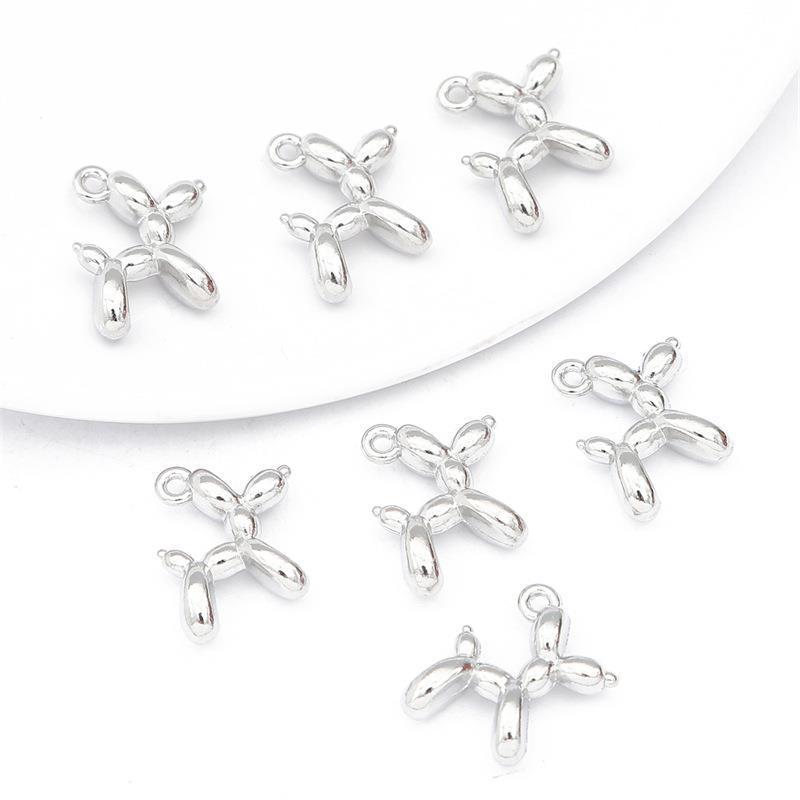 3D Colorful Balloon Puppy Alloy Pendant for DIY Jewelry Making
