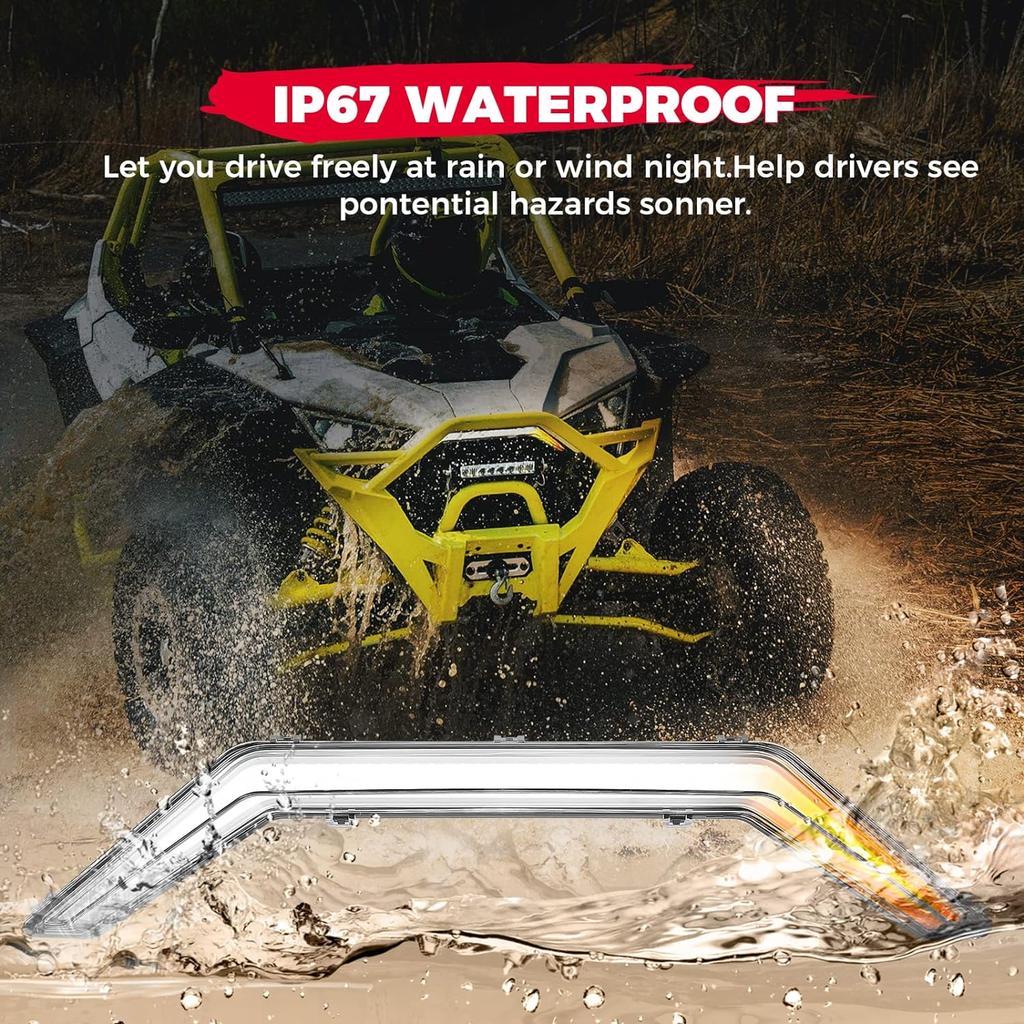 ATV UTV Front Accent Light Turn Signal LED Center Light For Polaris RZR PRO R XP 4 Sport Premium Ultimate Rockford Fosgate LE