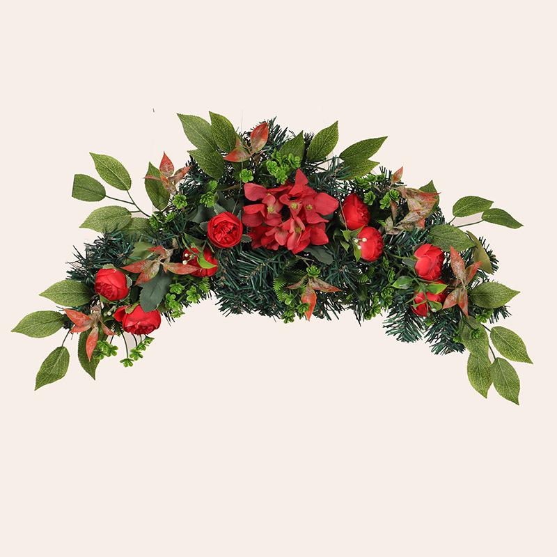 Hong Yu Spring Red Tea Bud Hydrangea Door Hanging PVC Flower Pendant