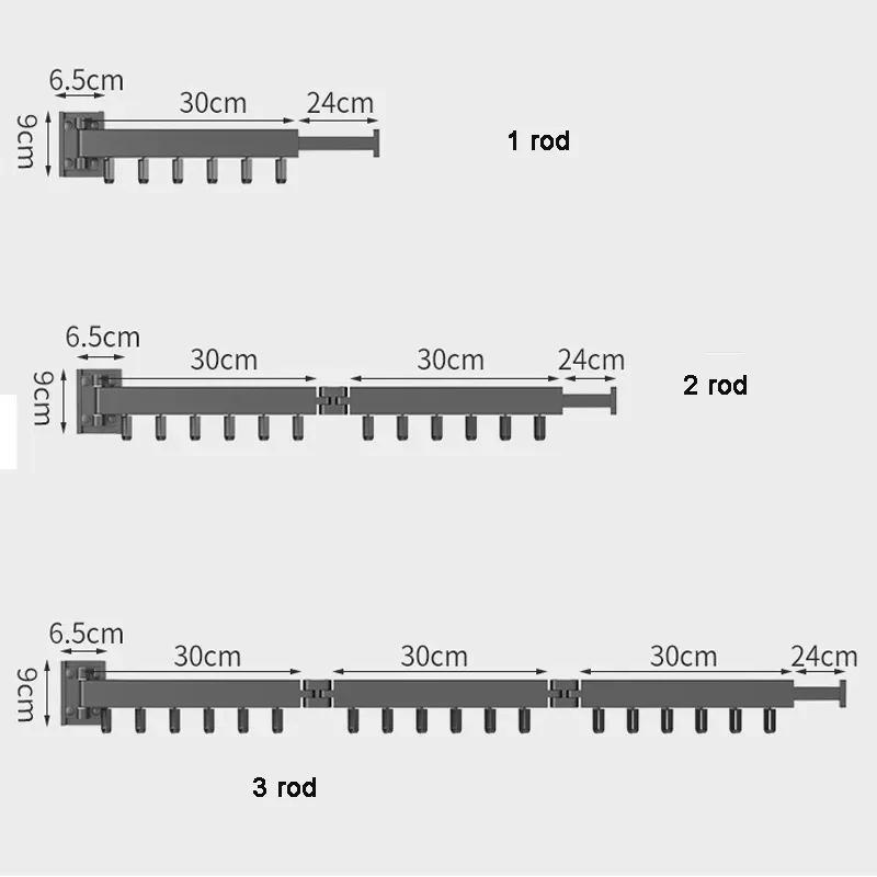 UNTIOR Retractable Cloth Drying Rack Collapsible Cloth Hanger Aluminum Wall Mount Indoor Space Saving Home Laundry Drying rack