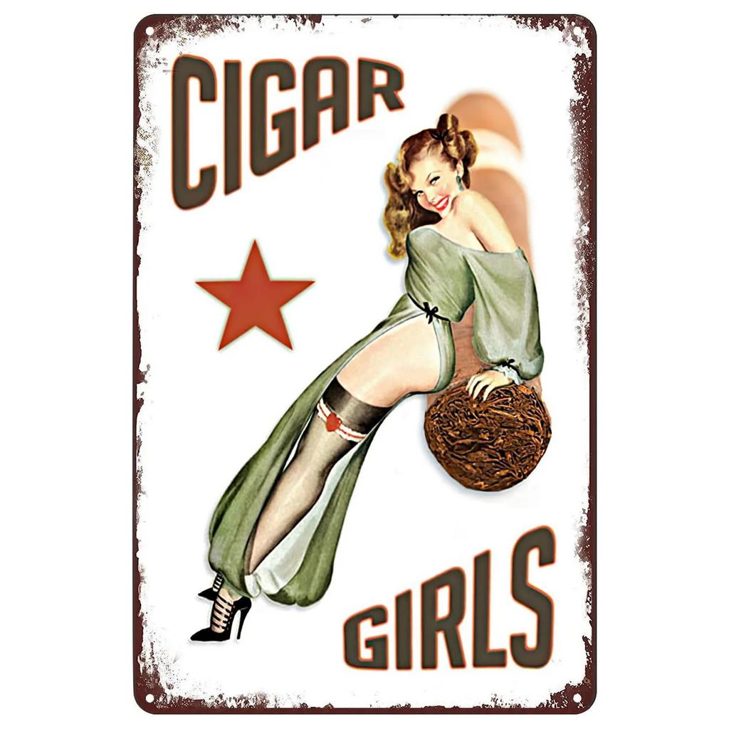 Whiskey Cigar Plaque Metal Tin Signs Wall Decoration Vintage Art Posters Iron Painting for Man Cave Home Cafe Garden Club Bar