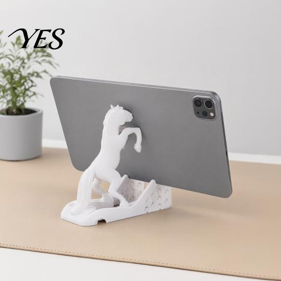 Smooth Line Phone Holder Portable Mobile Holder, 3D Printed Horse-Shaped Design Tablet Stand Stable Stand, Lines Desktop Decoration