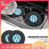 2025 Chaud 1/2pcs Porte-gobelet de voiture Étanche Antidérapant Sous-verres en silicone Pour Volkswagen VW Golf Caddy Scirocco Beetle Touran Rline Po