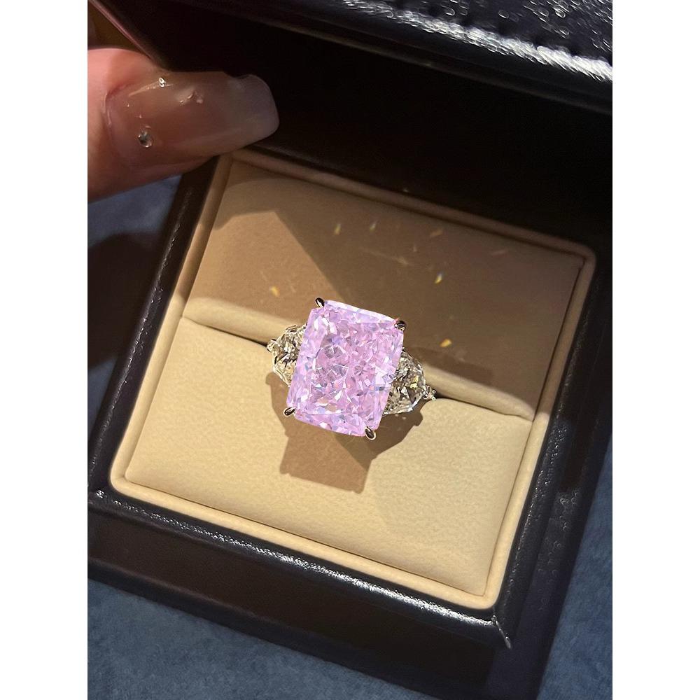 Elegant Women Jewelry Set Perfume Bottle Earrings High Carbon Diamond Necklace Ice Cut Pendant Gemstone Ring Luxury