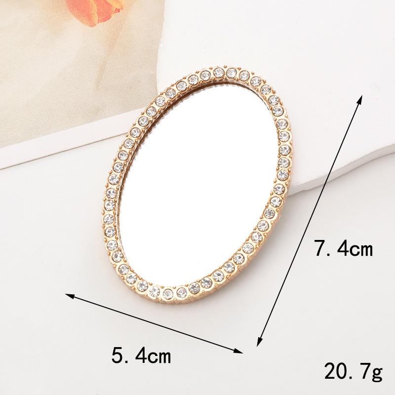 Sense of Advanced Butterfly Heart Shaped Girls Gem Make Up Mirror Liquid Metal Style Women Mini Portable Handheld Mirror