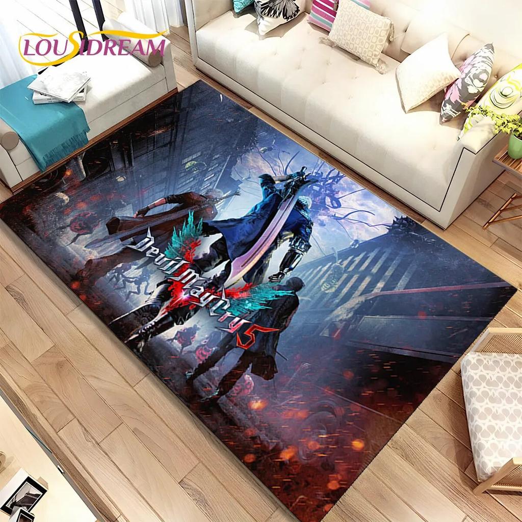3D HD D-Devil May Cry DMC Game Gamer Area Rug,Carpet Rug for Home Living Room Bedroom Sofa Doormat Decor,kids Non-slip Floor Mat