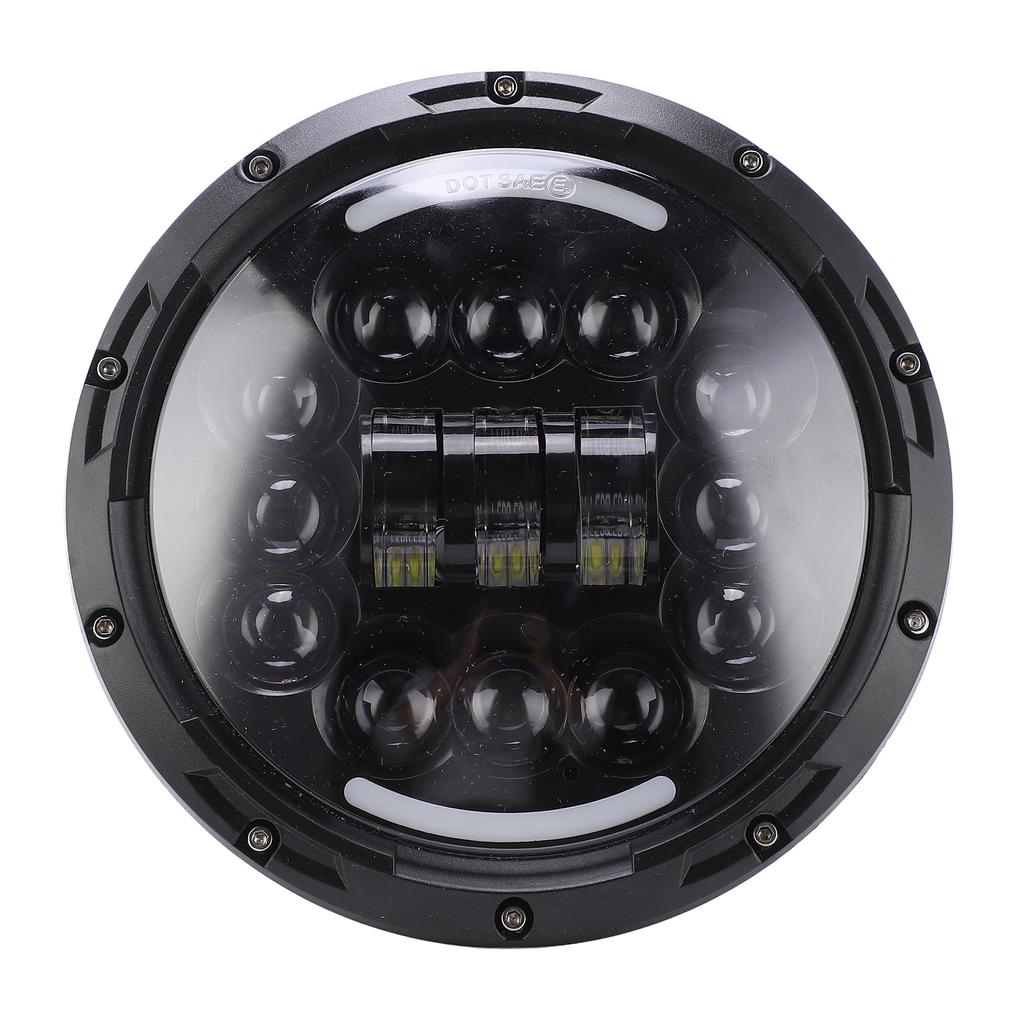 7in 12 LEDs Motorcycle Headlight 6500K?7000K 4400LM IP67 Protection Replacement for Wrangler