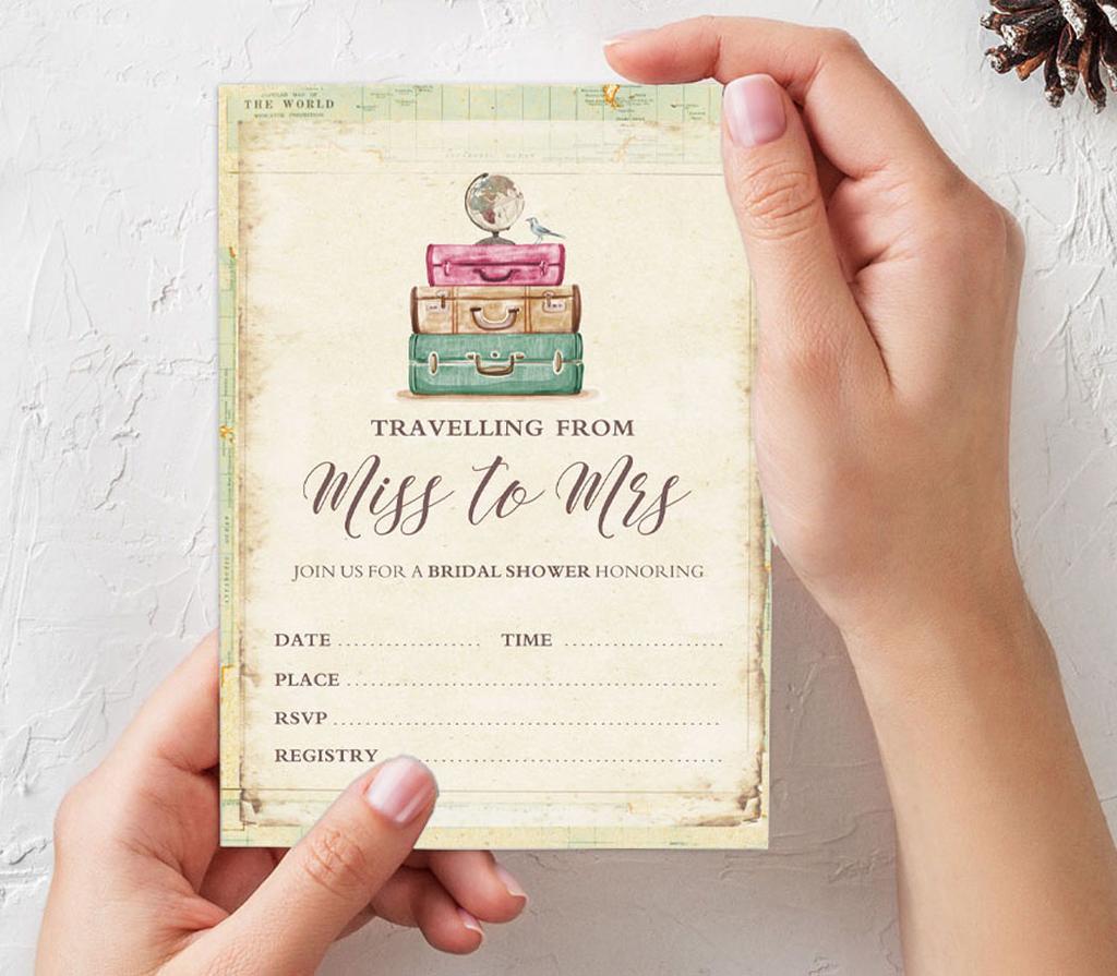 Inkdotpot 30 Bridal Shower InvitationsA  TravellingA  Wedding Fill-In Style Invites Blank