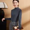 Women Bottoming Tops DE Velvet Self-Heating Thermal Top Half High Collar Long Sleeve Slim Fit Base Layer Shirt