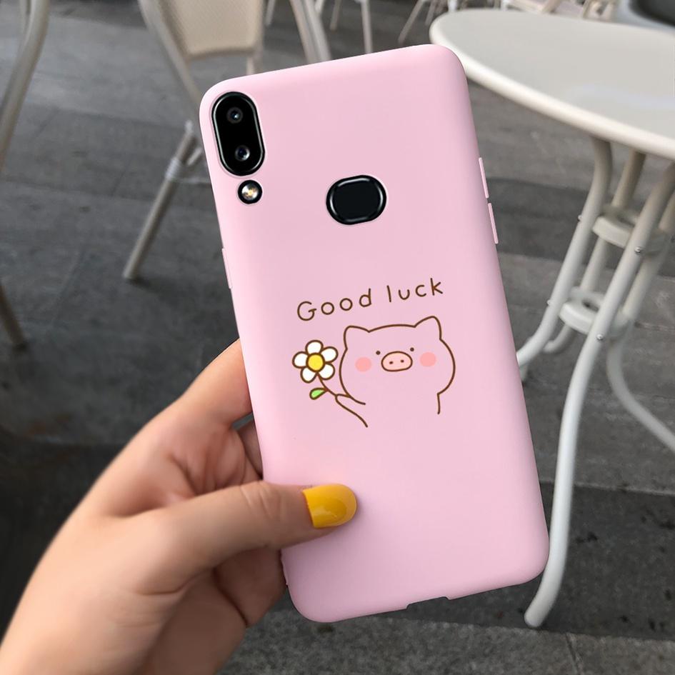 For Phone Case Samsung Galaxy A10s A107 SM-A107F Case Fashion Candy Color Flower Soft Cover For Samsung A10s A 10 S A10 2019 Bag