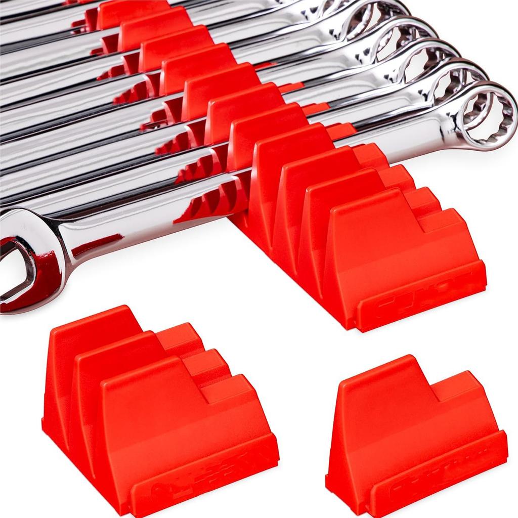 Plastic Wrench Organizer Tray Set For Tool Box Storage 20-Pocket Magnetic Wrench Organizer Strip Spanner Organiser Durable