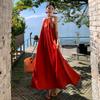 Bohemian Red Off-Shoulder Dress for Women - Lijiang Northwest Long Swing Skirt, Perfect for Xinjiang Travel or Holiday Outfits.
