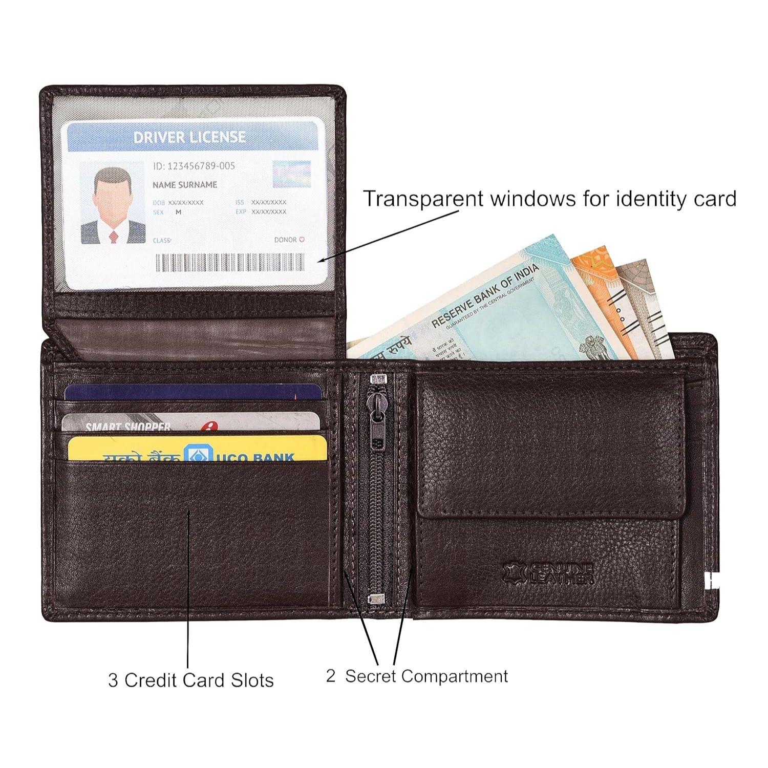 Кошелек из кожи Stag бордового/белого цвета для мужчин — фото 4