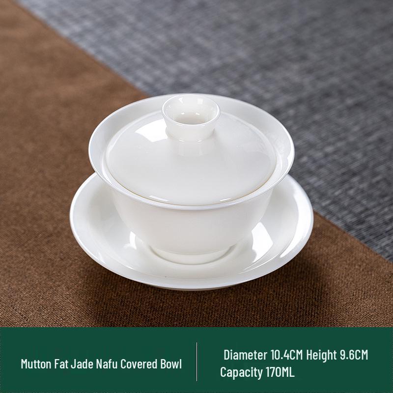 Dehua White Porcelain Gaiwan: Thin Body Sancai Tea Bowl for Kung Fu Tea, Large Ceramic Cup for Home Brewing