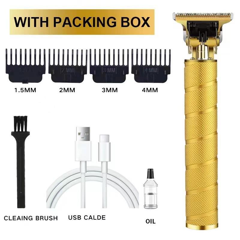 Professional Electric Hair Clipper for Barbers & Home: Precision Carving, Slicked Back Styles, Bald Head Trim.