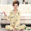 Baumwollimitat Pyjama Damen Frühling und Herbst Langarm Mittel Mutter Dünn Mittelalterliche und ältere Damen Übergröße Loungewear Set