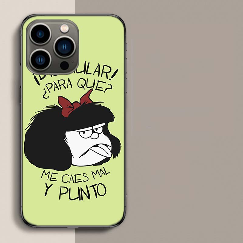 Mafalda Cartoon Phone Case For Apple Iphone 16E 16 17 Pro Max Air 15 Pro 14 Plus 12 13 Mini Cover Cute Fundas Silicone S