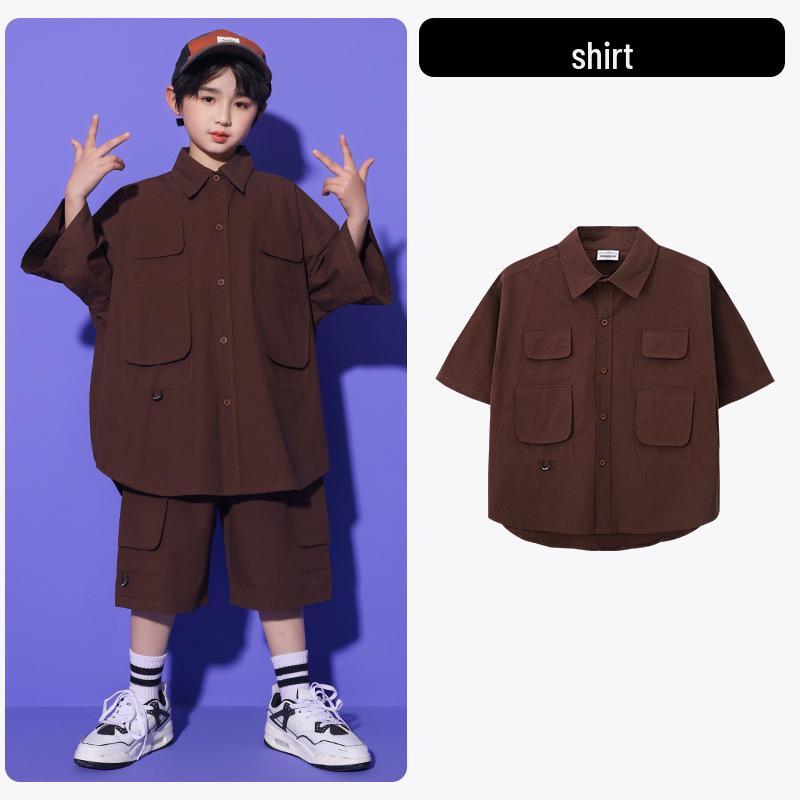 

Костюм для хип-хопа и японского уличного танца для девочек - Детский модный наряд для выступлений 150cm