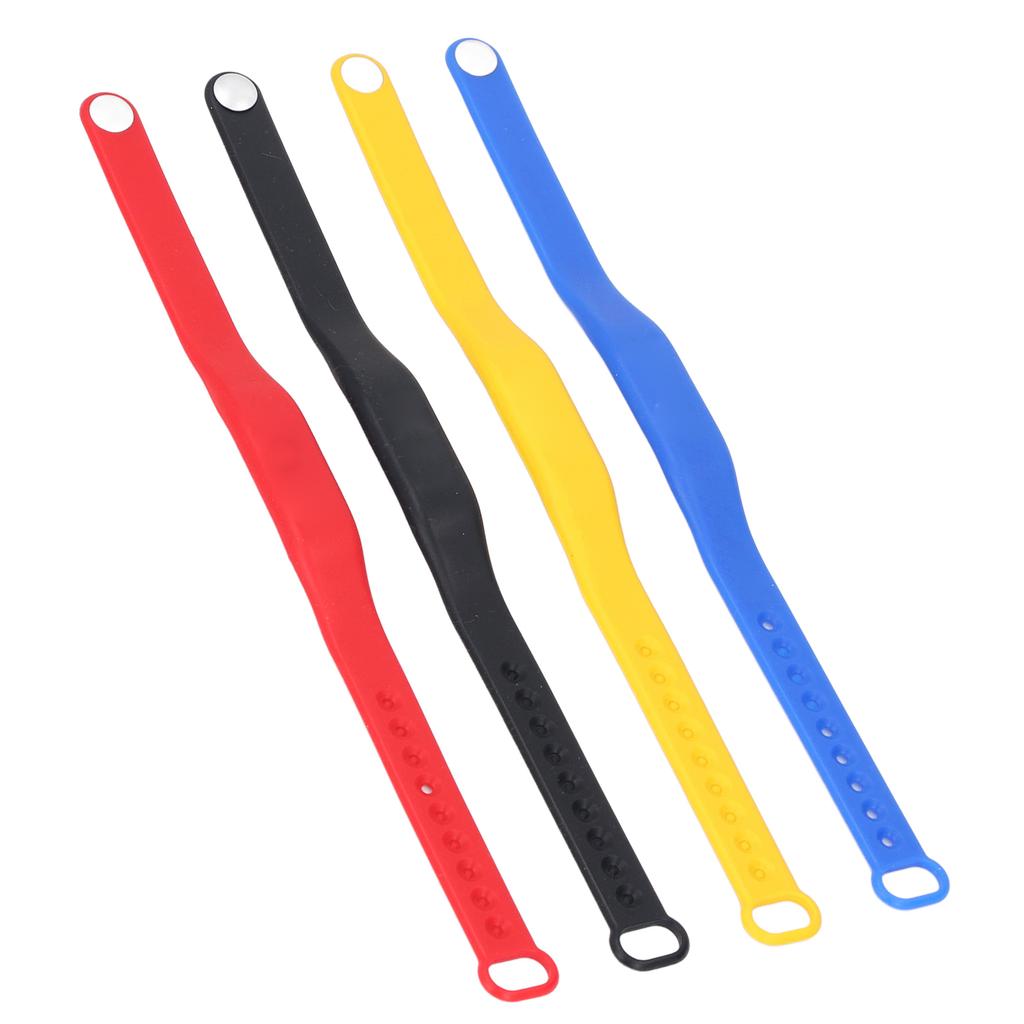 4PCS NFC Wristband Water Resistant Colorful Silicone Bracelet Rewritable Access Control Wristband for Swimming Pool
