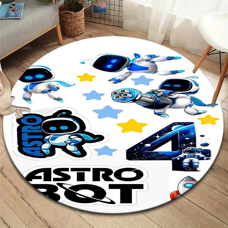 ASTRO BOT Round Area Rug,Carpet Rug for Living Room Bedroom Sofa Playroom Decor,Non-slip Floor Mat