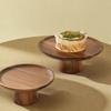 Japanese-style Acacia Wood High Foot Cake Plate Wooden Tray Decoration Wedding Dessert Plate Home Fruit Snack Tray Home Decor