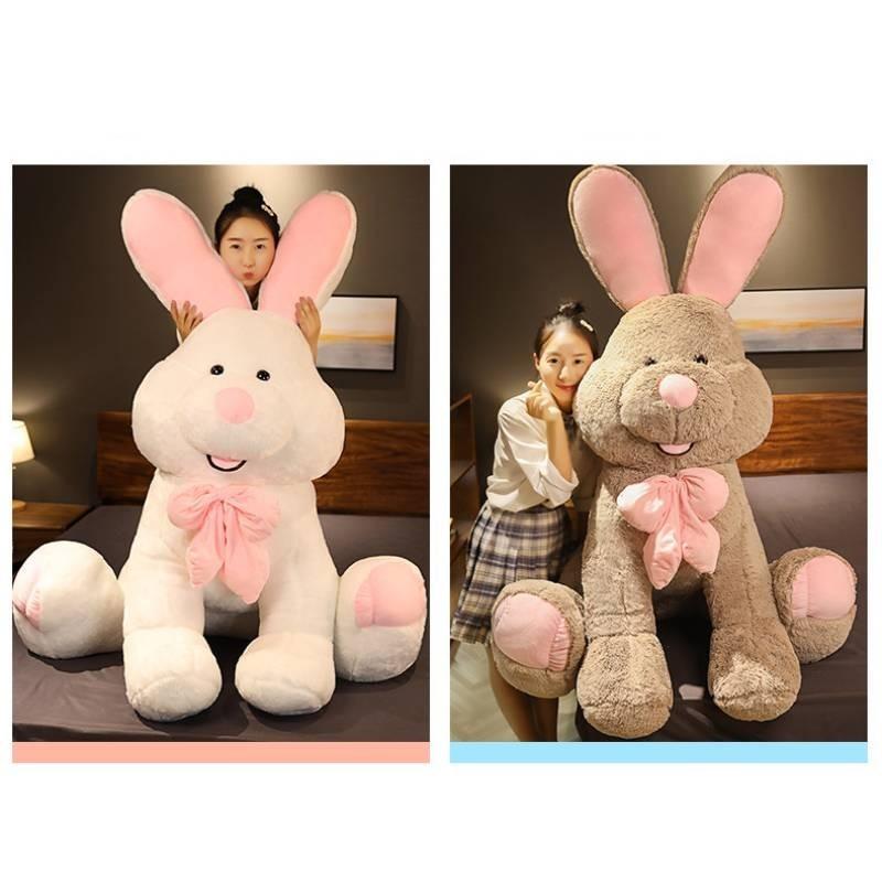 Cute Giant Plush Bunny Doll Soft Long Fur Stuffed Toy For Girls Cozy Sleep Pillow